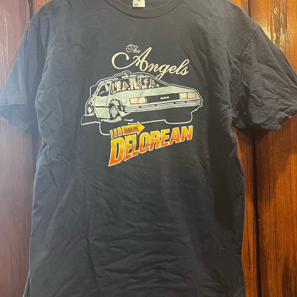 Dark Blue Vintage Delorean Graphic Short Sleeve Tee